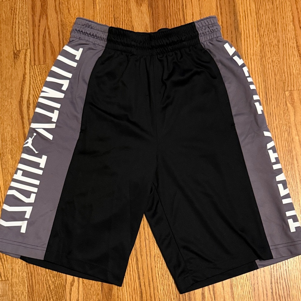 Jordan Black Athletic Shorts with Gray Side Panels